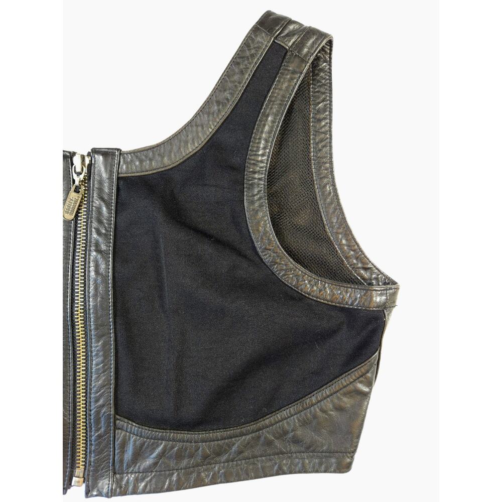 Vintage Harley Davidson Leather & Spandex Victoria Bra Top 42/14 - Picture 4 of 13